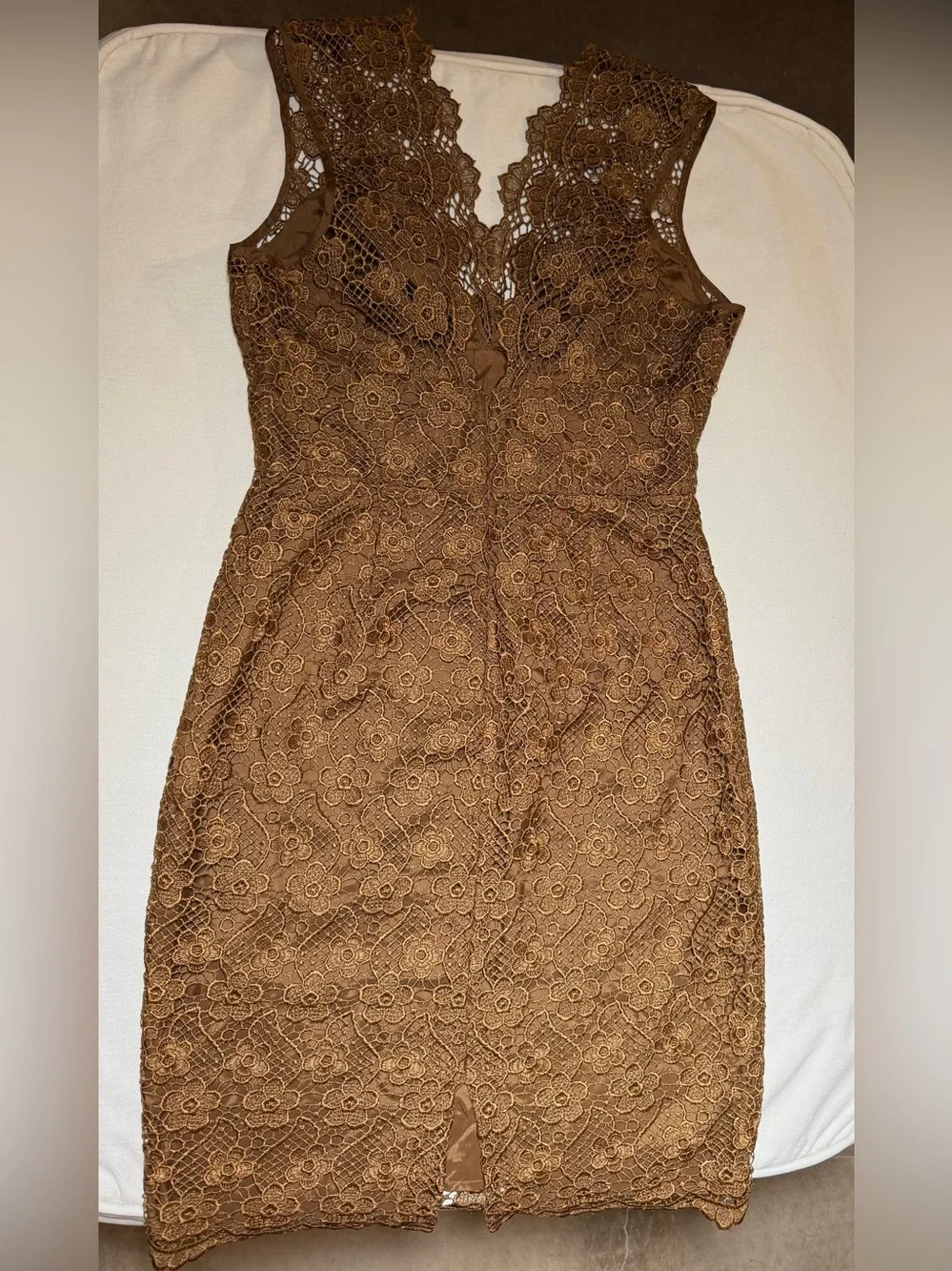 Tracy Reese Dress Brown Floral Lace V-Neck Sheath